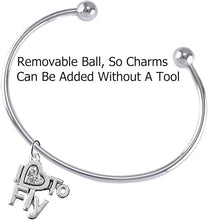 I Love to Fly, Hypoallergenic, Adjustable, Charm Bracelet, Removable Ball, Add Charms Without Tools. Nickel, Lead, and Cadmium Free