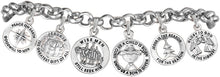 Christmas Exclusive, 6 Charm, Adjustable Chain Bracelet Hypoallergenic, Safe-Nickel, Lead, Cadmium Free