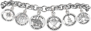 Christmas Exclusive, 6 Charm, Adjustable Chain Bracelet Hypoallergenic, Safe-Nickel, Lead, Cadmium Free