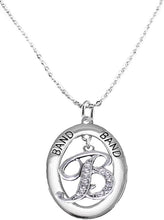 School Band Initial Necklace, Music, Orchestra Jewelry, Hypoallergenic Adjustable Necklace, Safe-Nickel, Lead, Cadmium Free