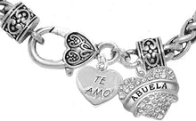 Te Amo Abuela Lobster Heart Bracelet, Hypoallergenic, Safe-Nickel, Lead, Cadmium Free