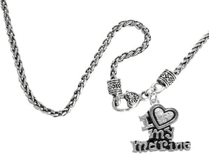 Marine I Love My Marine, Crystal Heart, Necklace, Hypoallergenic, Safe-Nickel, Lead, Free