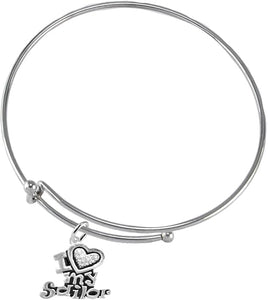 Navy, I Love My Sailor, Crystal Heart, Bracelet, Hypoallergenic, Safe-Nickel, Lead, Free
