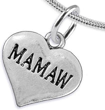 Mamaw Heart Charm Necklace Hypoallergenic, Adjustable, Safe, Nickel, Lead & Cadmium Free!