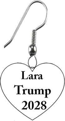 TRUMP, Lara Trump 2028, President, Silvertone Wire Fishhook Earring. What A Wonderful Gift For Yourself, Or Someone Special. Gift Ready Comes In A Black Velvet Bag