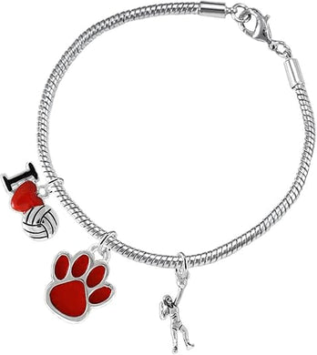 Red Paw Volleyball, Adjustable, Safe-Hypoallergenic, Nickel, Lead and Cadmium Free