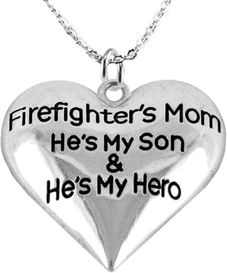 Firefighter, My Son is My Hero Adjustable Necklace, Hypoallergenic, Safe-Nickel, Lead, Cadmium Free