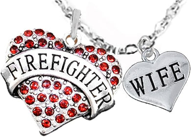 Firefighter, Wife, Adjustable Necklace, Hypoallergenic, Safe-Nickel, Lead, Cadmium Free
