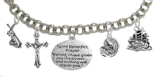 Saint Benedict Crucifix-Mary with Christ Child, Prayer, Calvary, Protect Me from Harm, from Evil, from The Devil. Nickle, Lead Cadmium Free