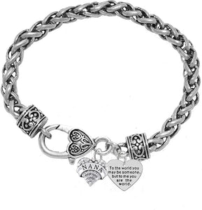 Mother's Day Jewelry, Mom, Jewelry, Grandma Jewelry Nana to The World You... Bracelet, Hypoallergenic, Safe-Nickel, Lead, Free