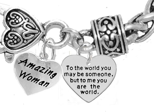 Mother's Jewelry, Mom Jewelry, Grandma Jewelry Amazing Women to The World You... Bracelet, Hypoallergenic, Safe-Nickel, Lead, Free