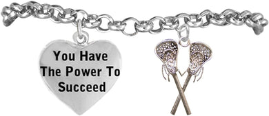 Lacrosse You Have The Power to Succeed Adjustable Bracelet, Safe-Nickel, Lead & Cadmium Free