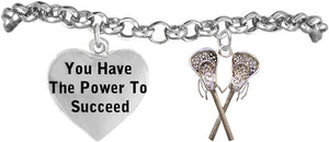 Lacrosse You Have The Power to Succeed Adjustable Bracelet, Safe-Nickel, Lead & Cadmium Free