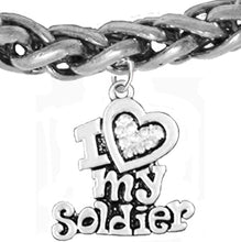 Army, I Love My Soldier, Wheat Chain Bracelet Hypoallergenic, Safe-Nickel, Lead, Cadmium Free