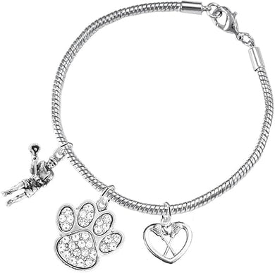 Lacrosse Jewelry, Orange Crystal Paw Jewelry, Hypoallergenic Safe-Nickel, Lead and Cadmium Free!
