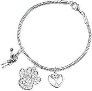 Lacrosse Jewelry, Orange Crystal Paw Jewelry, Hypoallergenic Safe-Nickel, Lead and Cadmium Free!