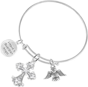 Christian 3 Charm Adjustable Bracelet Hypoallergenic, Safe-Nickel, Lead, Free