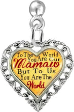 Mamaw Heart Charm Post Earring" Hypoallergenic, Safe-Nickel, Lead & Cadmium Free!