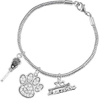 Lacrosse Jewelry, Orange Crystal Paw Jewelry, Hypoallergenic Safe-Nickel, Lead and Cadmium Free!