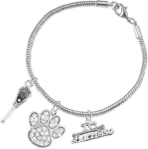 Lacrosse Jewelry, Orange Crystal Paw Jewelry, Hypoallergenic Safe-Nickel, Lead and Cadmium Free!