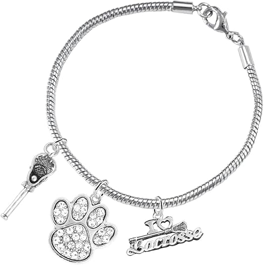 Lacrosse Jewelry, Orange Crystal Paw Jewelry, Hypoallergenic Safe-Nickel, Lead and Cadmium Free!