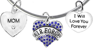 Mom, I Will Love You Forever, Air Force Hypoallergenic, Safe-Nickel Free, No Poisonous Lead Or Cadmium