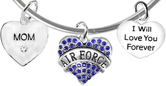 Mom, I Will Love You Forever, Air Force Hypoallergenic, Safe-Nickel Free, No Poisonous Lead Or Cadmium