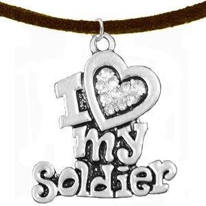 Army, I Love My Soldier, Adjustable Necklace Hypoallergenic, Safe-Nickel, Lead, Cadmium Free