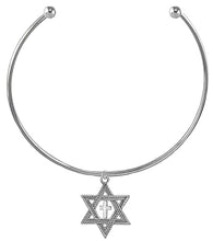 Messianic, New Exciting Style, Star Of David And Cross, Adjustable Silvertone Choker Necklace, What A Wonderful Gift For Yourself, Or Someone Special. Necklace Comes Gift Ready, In A Black Velvet Bag
