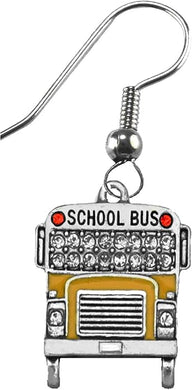 Spectacular, Colorful School Bus, What A Great Gift, To Show Your Appreciation, STERLING SILVER Solid .925 Sterling,Not Plated Or Coated.Fishhook Earring,Hyperallergenic Safe-Nickel,Lead, Cadmium Free