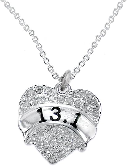 13.1 Running Crystal Heart Necklace-Hypoallergenic Nickel, and Lead Free!