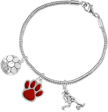 The, Soccer Jewelry Red Paw Hypoallergenic Adjustable, Safe-Nickel, Lead Free