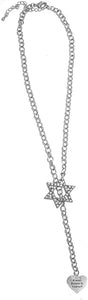 Jewish Always Believe In Yourself Heart, Through A Crystal Star Of David, Necklace Hypoallergenic, Safe-Nickel, Lead, And Cadmium Free
