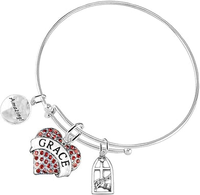 Amazing Grace Christian, 3 Charm Adjustable Hypoallergenic, Safe-Nickel, Free