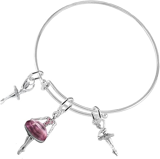 Ballet 3 Charm Adjustable Bracelet Hypoallergenic. Safe-Nickle, Lead and Cadmium Free!