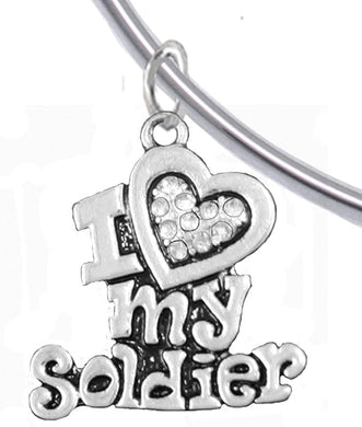 Army, I Love My Soldier Bracelet, Hypoallergenic, Safe-Nickel, Lead, Free