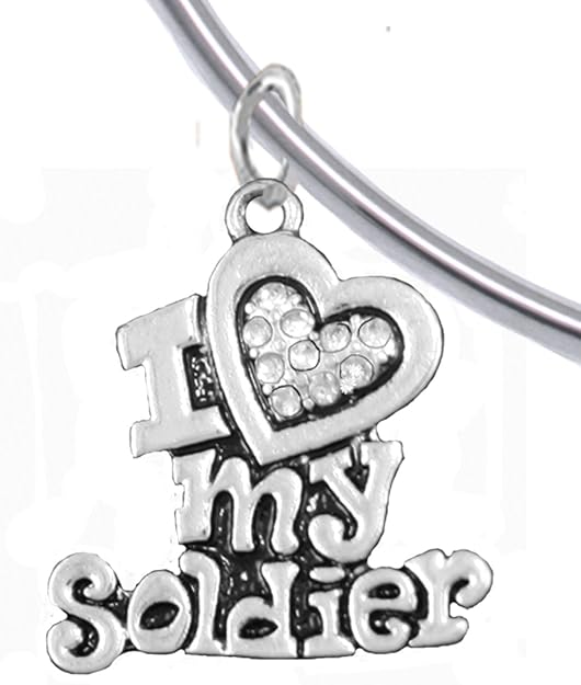 Army, I Love My Soldier Bracelet, Hypoallergenic, Safe-Nickel, Lead, Free
