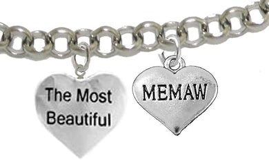 The Most Beautiful Memaw, Adjustable, Hypoallergenic, Safe-Nickel, Lead, Cadmium Free