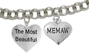 The Most Beautiful Memaw, Adjustable, Hypoallergenic, Safe-Nickel, Lead, Cadmium Free