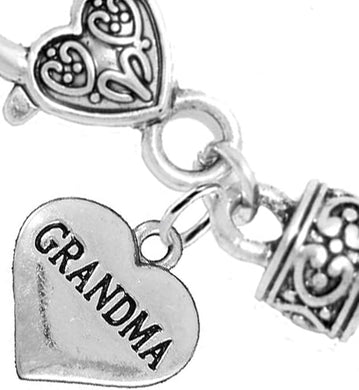 Grandma Heart Charm Bracelet Hypoallergenic, Safe, Nickel, Lead & Cadmium Free!