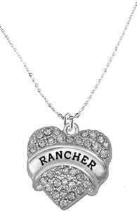 Rancher Hypoallergenic Crystal Heart Cable Chain Necklace