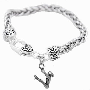 Gymnast "Swinging On Rings" Charm Bracelet - Safe, Nickel, Lead & Cadmium Free!