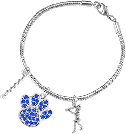 The, Majorette Jewelry Blue Crystal Paw Hypoallergenic Adjustable, Safe-Nickel, Lead Free