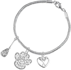 Lacrosse Jewelry, Orange Crystal Paw Jewelry, Hypoallergenic Safe-Nickel, Lead and Cadmium Free!