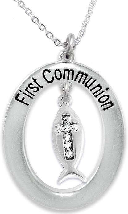 The First Communion Hypoallergenic Very Small Necklace, Age Under 10. Safe-Nickel, Lead & Cadmium Free!