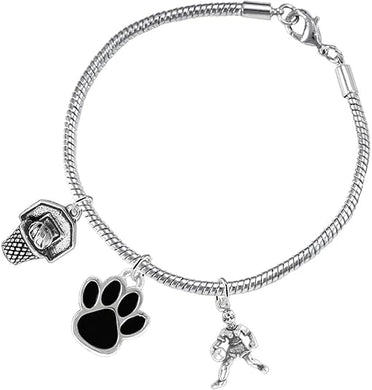 Black Paw Basketball Jewelry, Adjustable, Safe-Hypoallergenic, Nickel, Lead Free