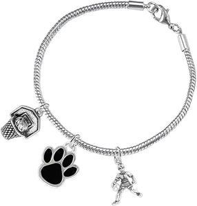 Black Paw Basketball Jewelry, Adjustable, Safe-Hypoallergenic, Nickel, Lead Free