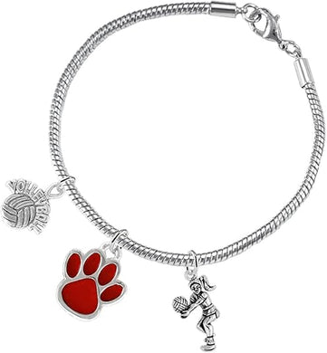 Red Paw Volleyball, Adjustable, Safe-Hypoallergenic, Nickel, Lead and Cadmium Free