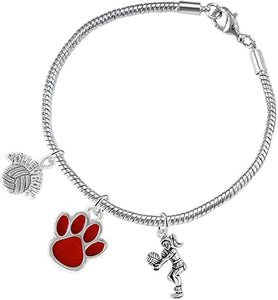 Red Paw Volleyball, Adjustable, Safe-Hypoallergenic, Nickel, Lead and Cadmium Free