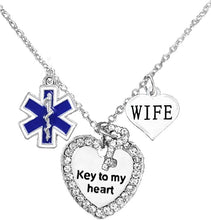 EMT, Wife Adjustable Key to My Heart Necklace, Hypoallergenic, Safe-Nickel, Lead, Cadmium Free
